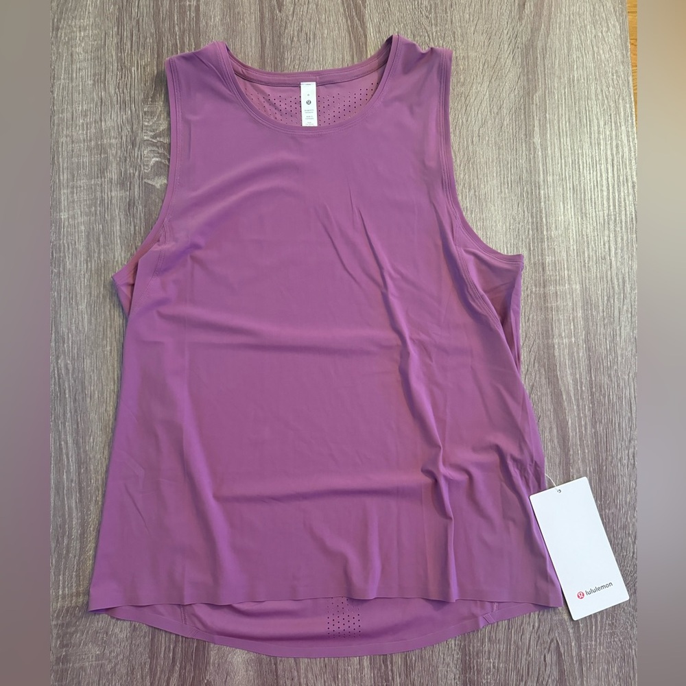 New with tags Lululemon Run on tank, size 6, purple. Vintage Plum.